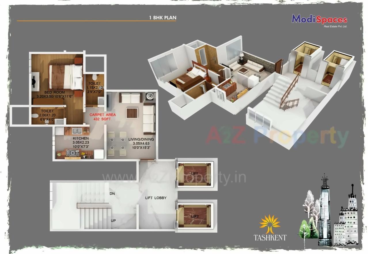 Layout of real estate project Modispaces Tashkent located at Borivali, MumbaiSuburban, Maharashtra