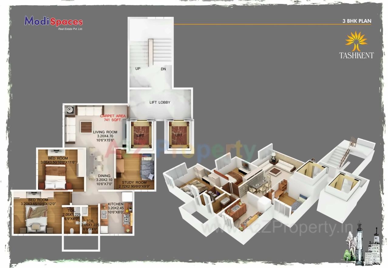 Layout of real estate project Modispaces Tashkent located at Borivali, MumbaiSuburban, Maharashtra