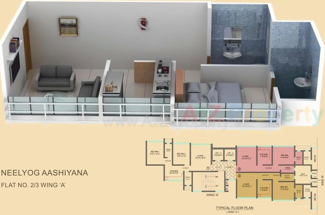 Layout of real estate project Neelyog Aashiyana located at Borivali, MumbaiSuburban, Maharashtra