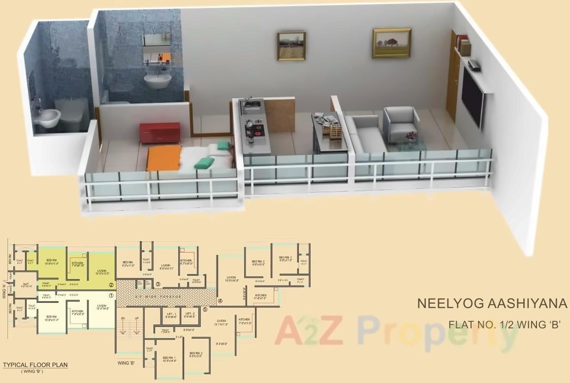 Layout of real estate project Neelyog Aashiyana located at Borivali, MumbaiSuburban, Maharashtra