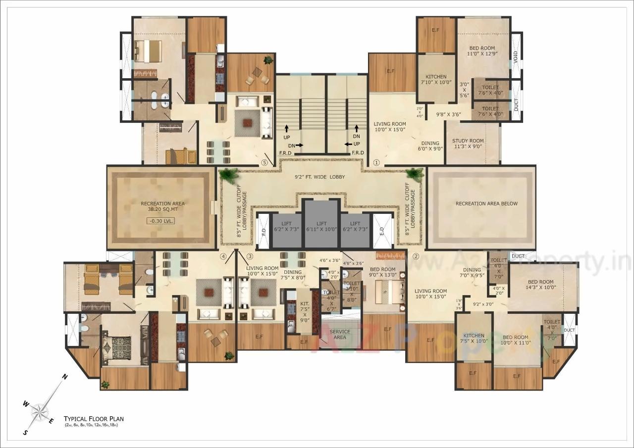 Layout of real estate project Neona located at Kurla, MumbaiSuburban, Maharashtra