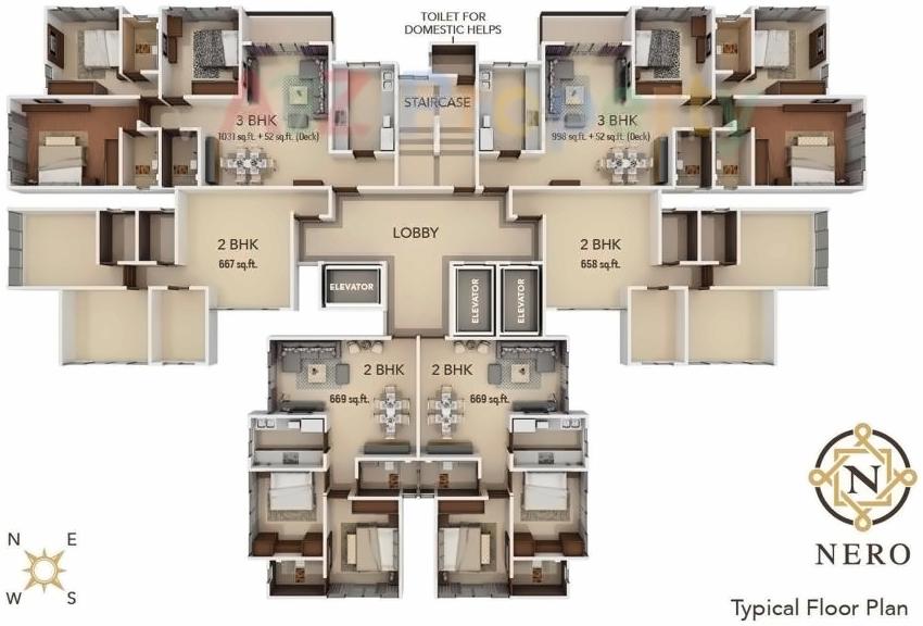 Layout of real estate project Nero located at Kurla, MumbaiSuburban, Maharashtra