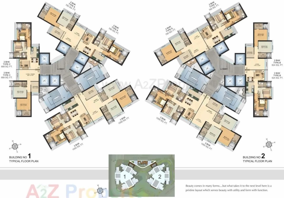 Layout of real estate project Northern Heights located at Borivali, MumbaiSuburban, Maharashtra