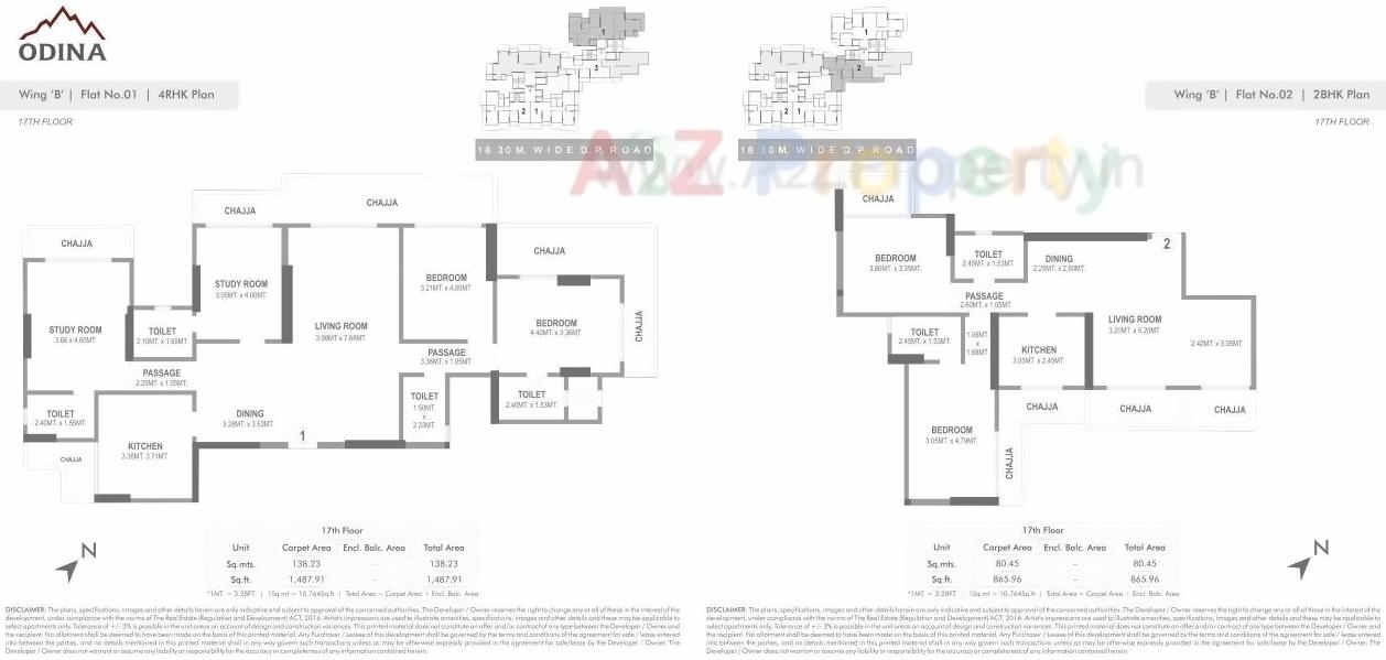Layout of real estate project Odina located at Kurla, MumbaiSuburban, Maharashtra