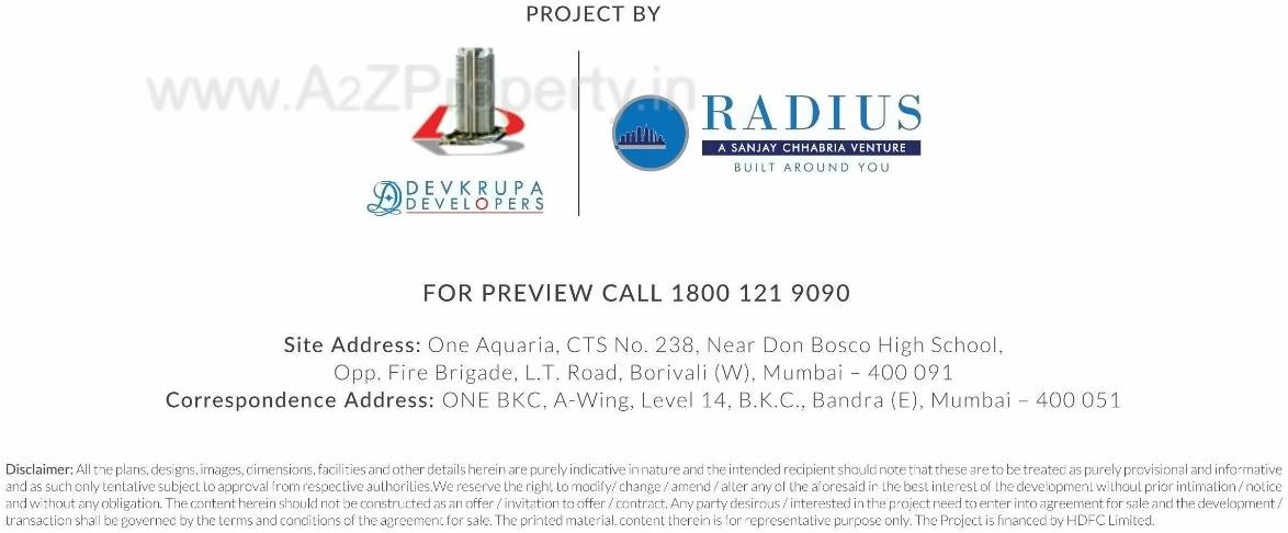  of real estate project One Aquaria located at Borivali, MumbaiSuburban, Maharashtra
