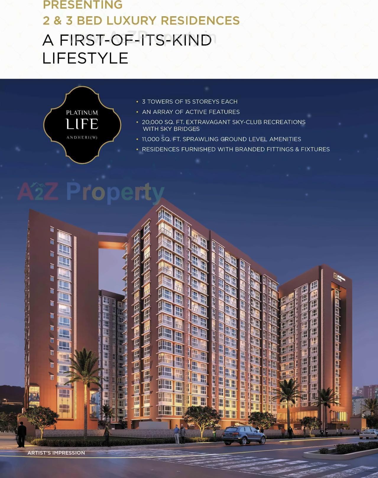 3D Elevation of real estate project Platinum Life located at Andheri, MumbaiSuburban, Maharashtra
