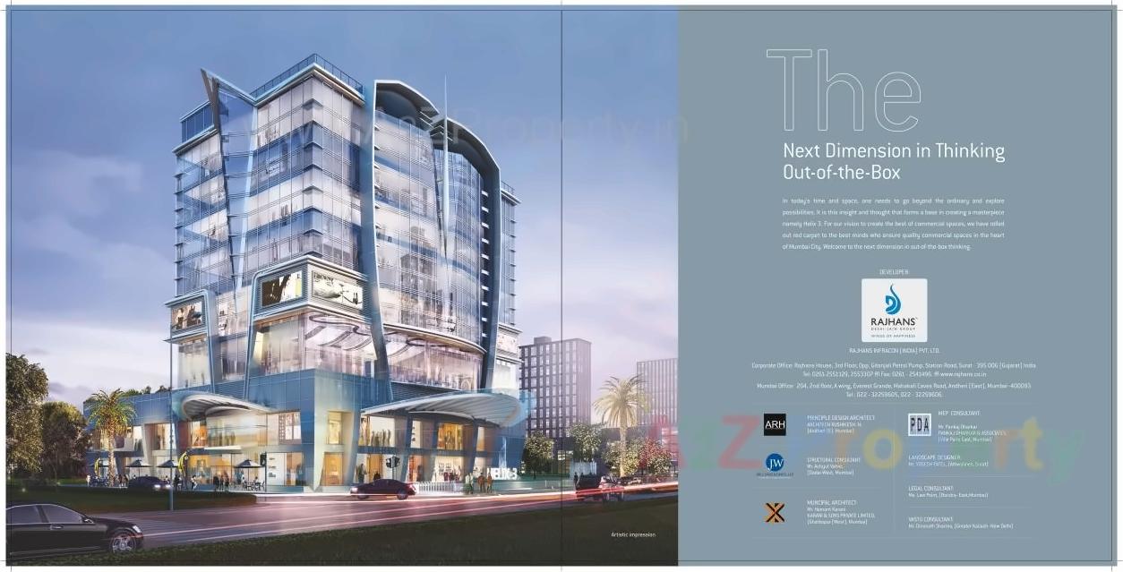 3D Elevation of real estate project Rajhans Helix located at Kurla, MumbaiSuburban, Maharashtra