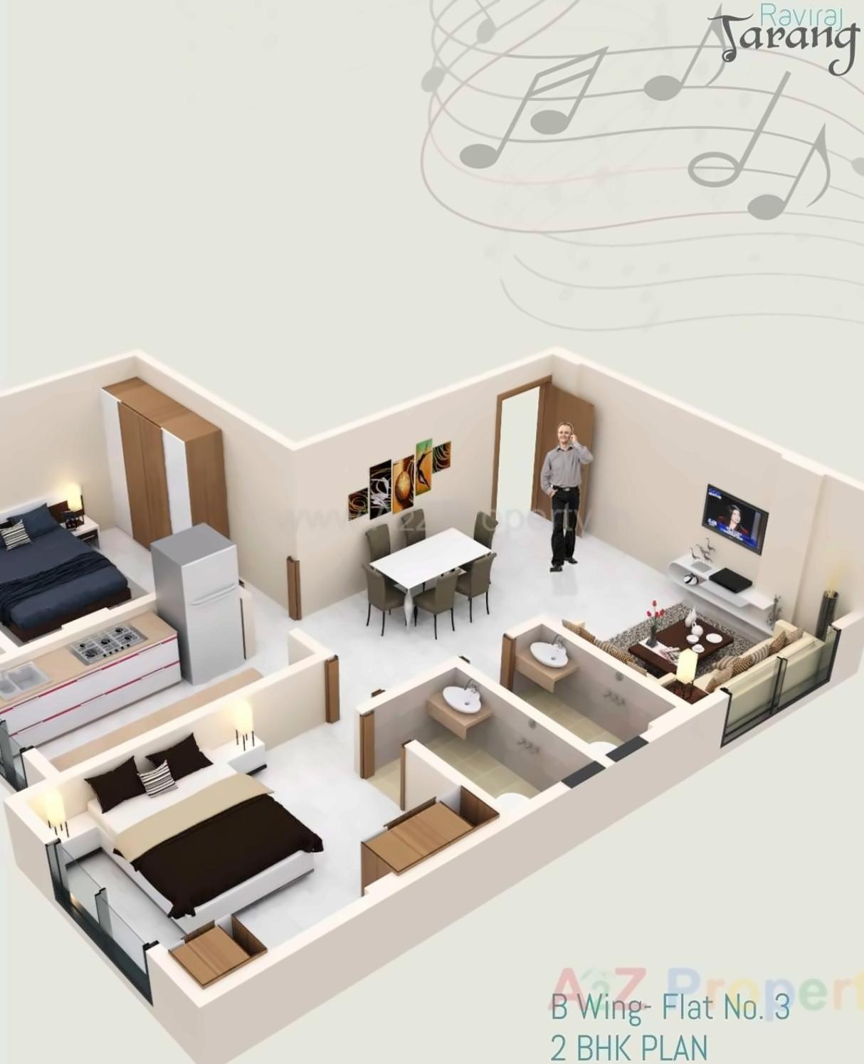 Layout of real estate project Raviraj Tarang located at Borivali, MumbaiSuburban, Maharashtra