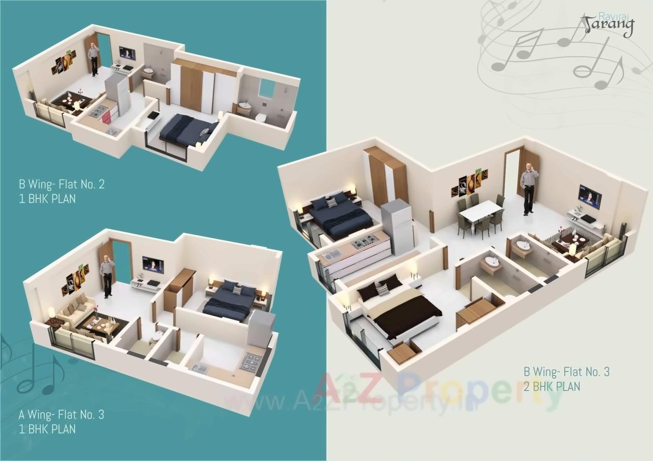 Layout of real estate project Raviraj Tarang located at Borivali, MumbaiSuburban, Maharashtra