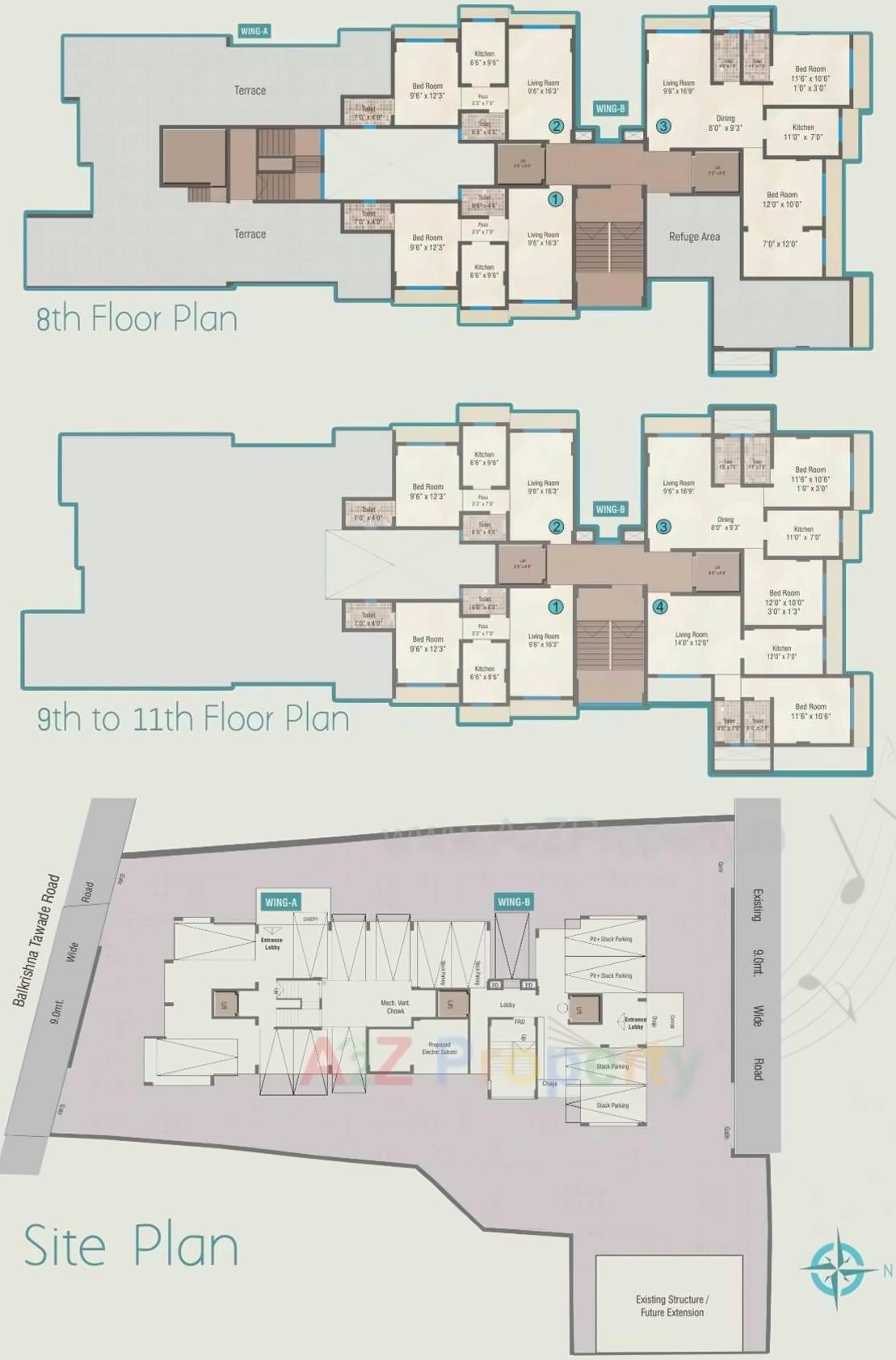 Layout of real estate project Raviraj Tarang located at Borivali, MumbaiSuburban, Maharashtra