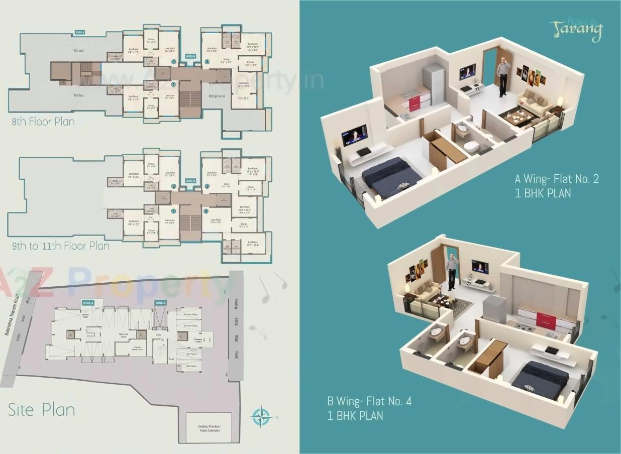 Layout of real estate project Raviraj Tarang located at Borivali, MumbaiSuburban, Maharashtra
