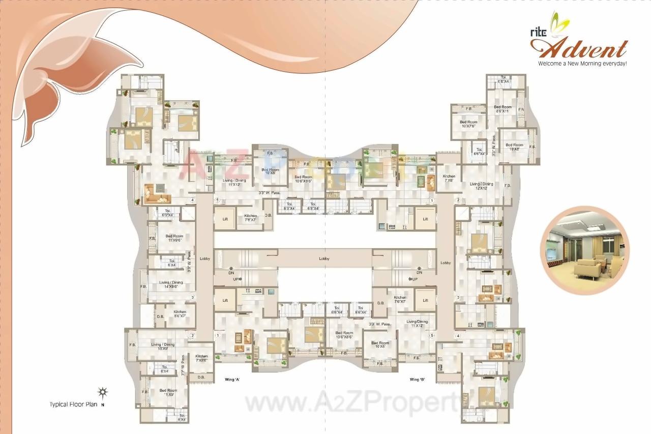 Layout of real estate project Rite Advent located at Kurla, MumbaiSuburban, Maharashtra