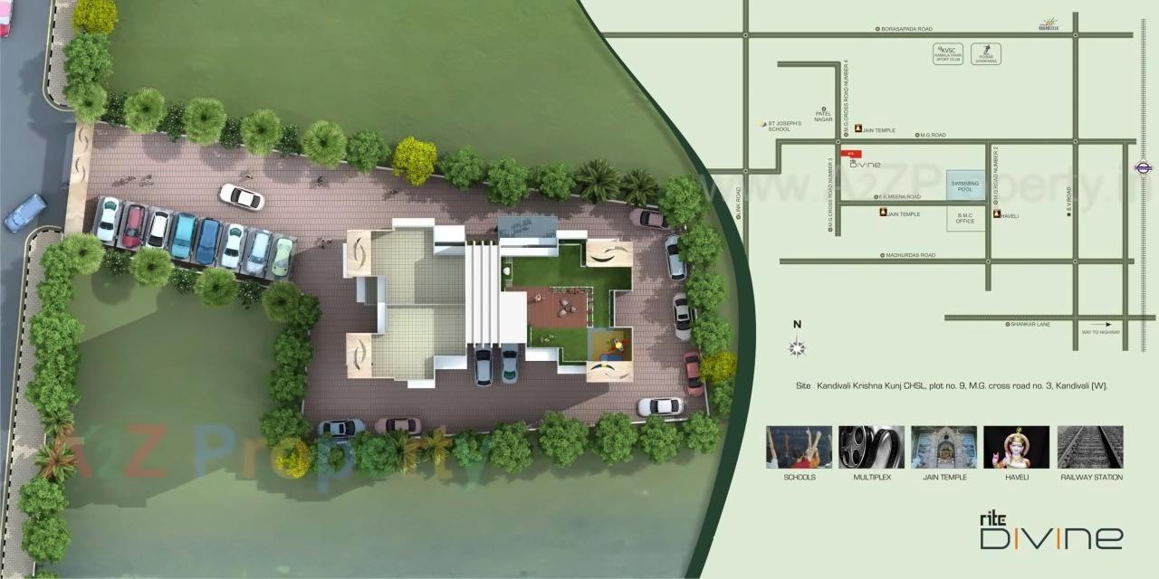 Layout of real estate project Rite Divine located at Borivali, MumbaiSuburban, Maharashtra