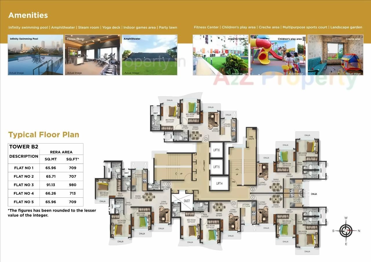 Layout of real estate project Romell Aether B 4th To 39th Floors located at Borivali, MumbaiSuburban, Maharashtra