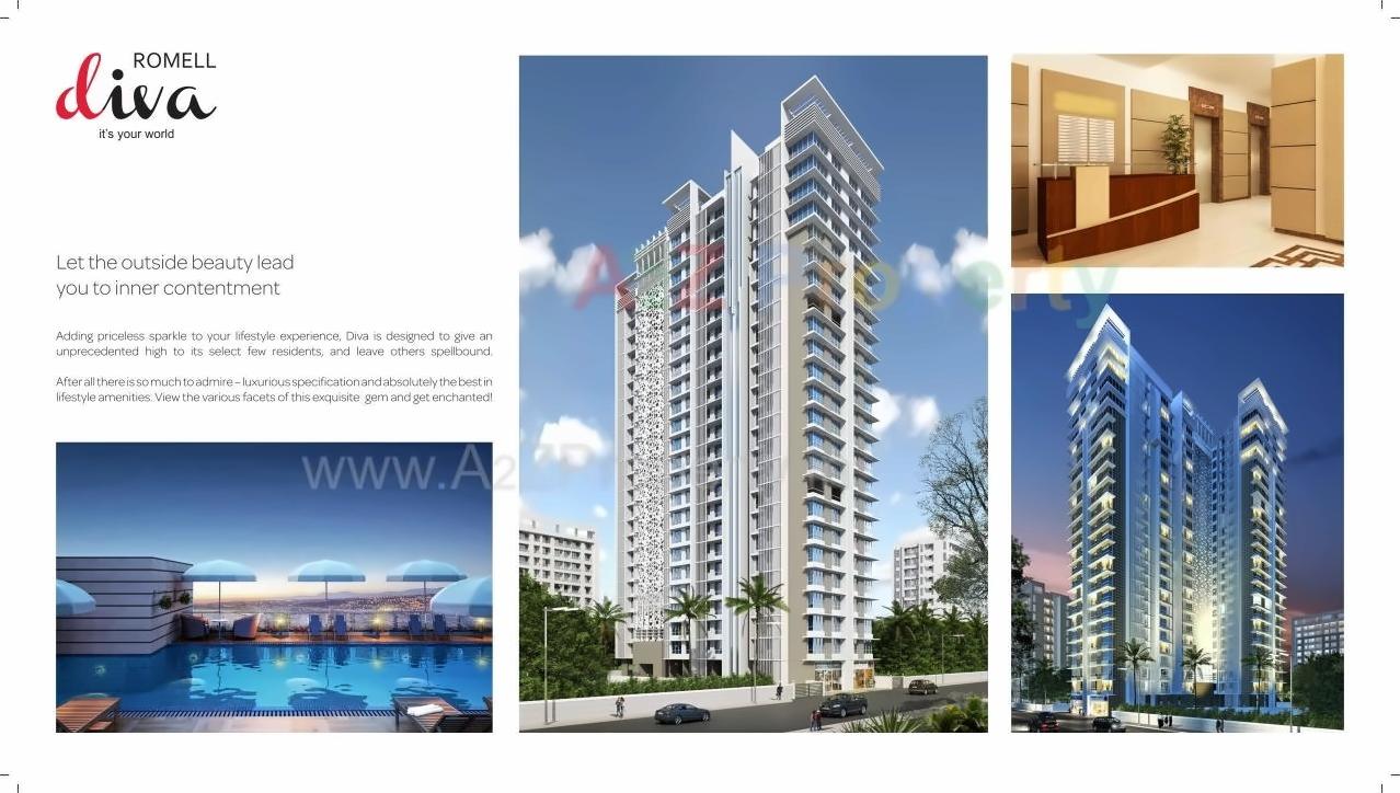 3D Elevation of real estate project Romell Diva   17th To 20th Foor located at Borivali, MumbaiSuburban, Maharashtra