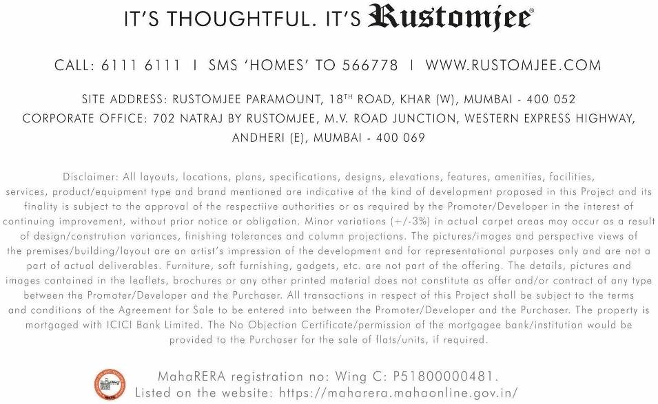  of real estate project Rustomjee Paramount located at Andheri, MumbaiSuburban, Maharashtra
