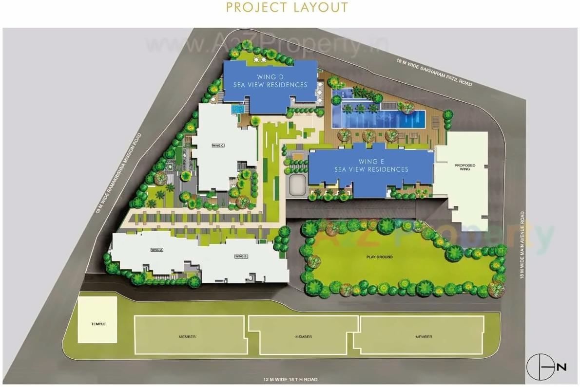 Layout of real estate project Rustomjee Paramount located at Andheri, MumbaiSuburban, Maharashtra