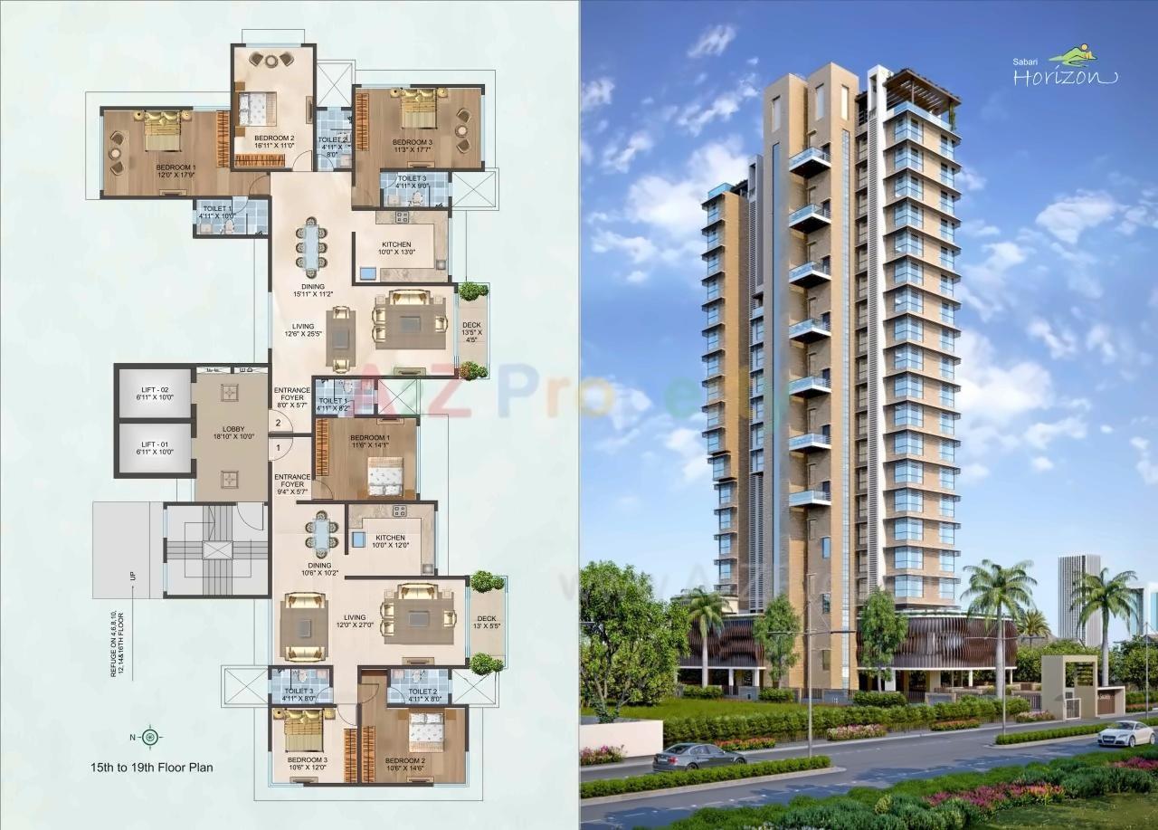 Layout of real estate project Sabari Horizon located at Kurla, MumbaiSuburban, Maharashtra