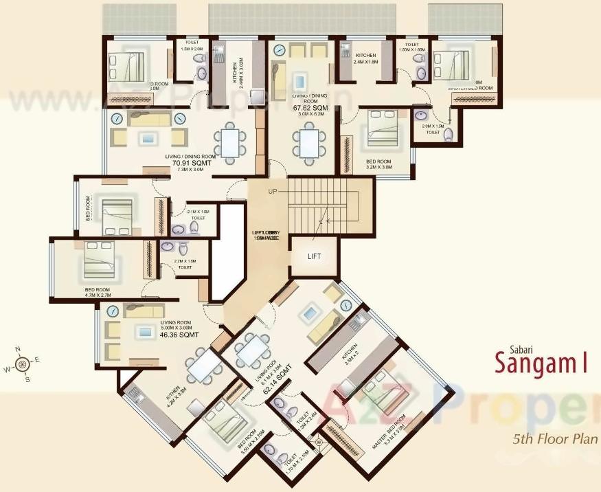 Layout of real estate project Sabari Sangam located at Kurla, MumbaiSuburban, Maharashtra