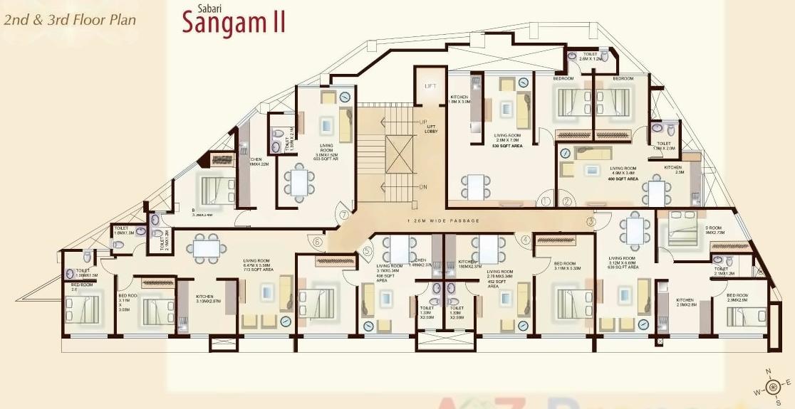 Layout of real estate project Sabari Sangam located at Kurla, MumbaiSuburban, Maharashtra