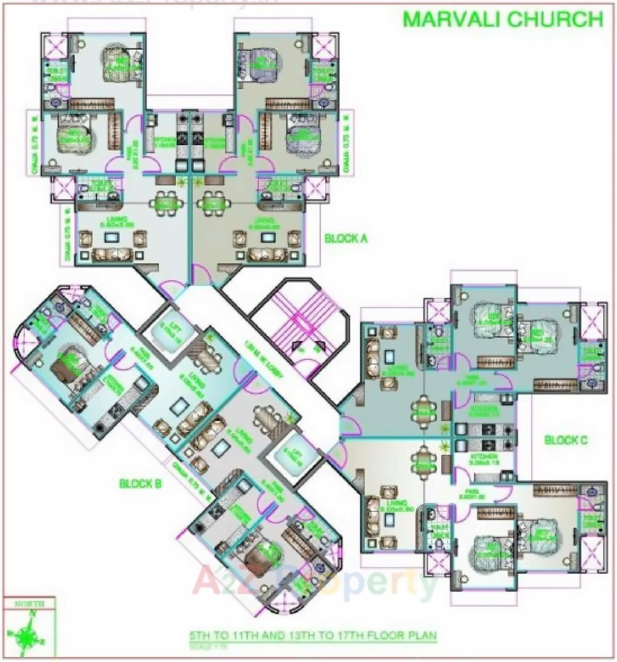 Layout of real estate project Sabari Shaan located at Kurla, MumbaiSuburban, Maharashtra