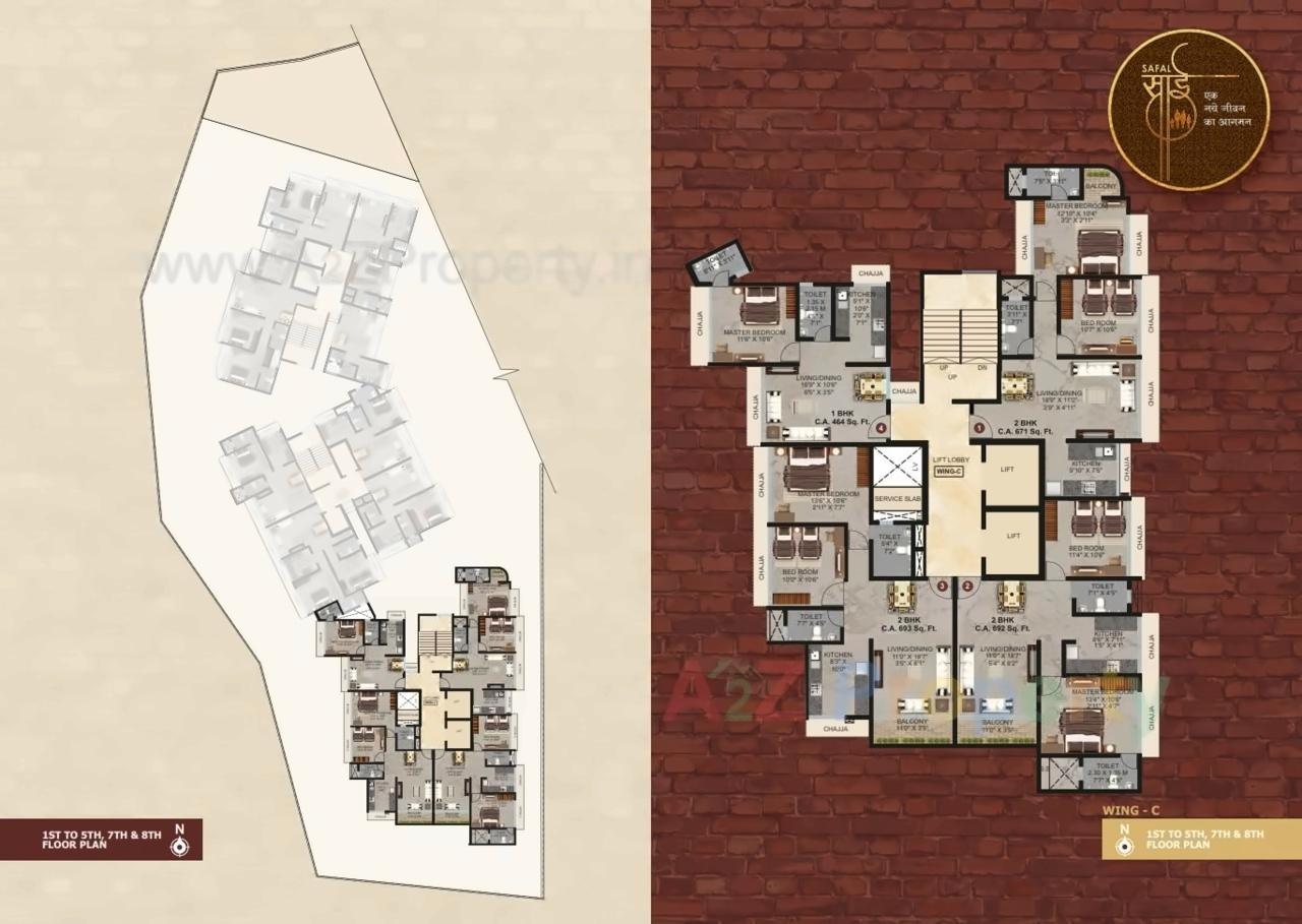 Layout of real estate project Safal Sai located at Kurla, MumbaiSuburban, Maharashtra