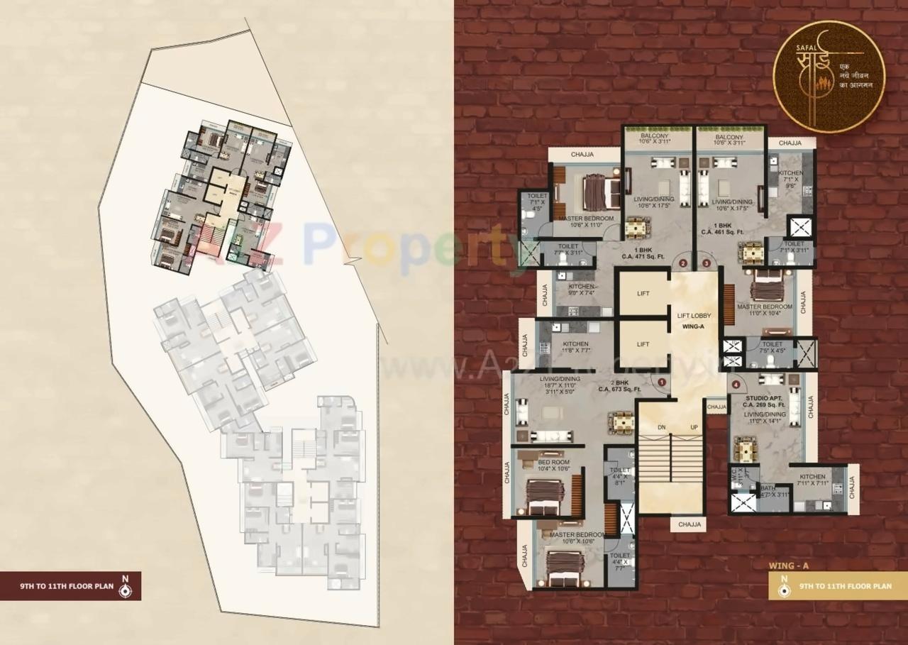 Layout of real estate project Safal Sai located at Kurla, MumbaiSuburban, Maharashtra