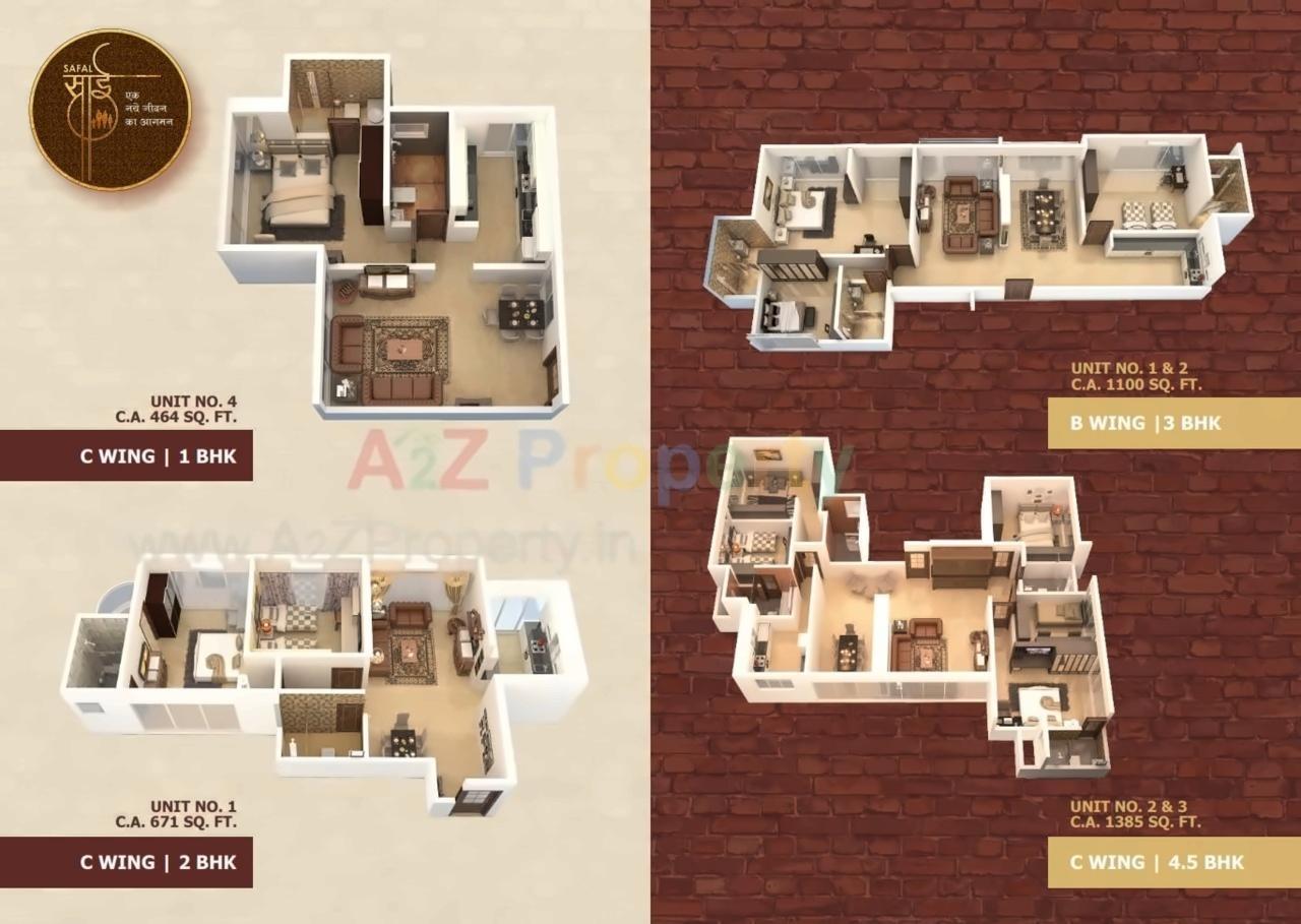 Layout of real estate project Safal Sai located at Kurla, MumbaiSuburban, Maharashtra
