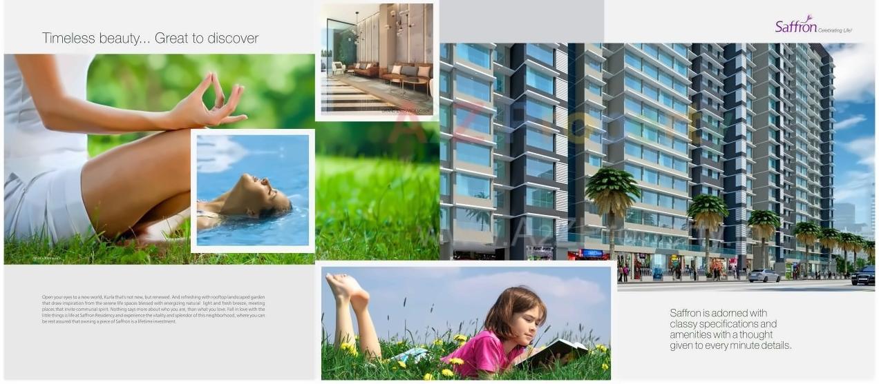 3D Elevation of real estate project Saffron Residency located at Kurla, MumbaiSuburban, Maharashtra