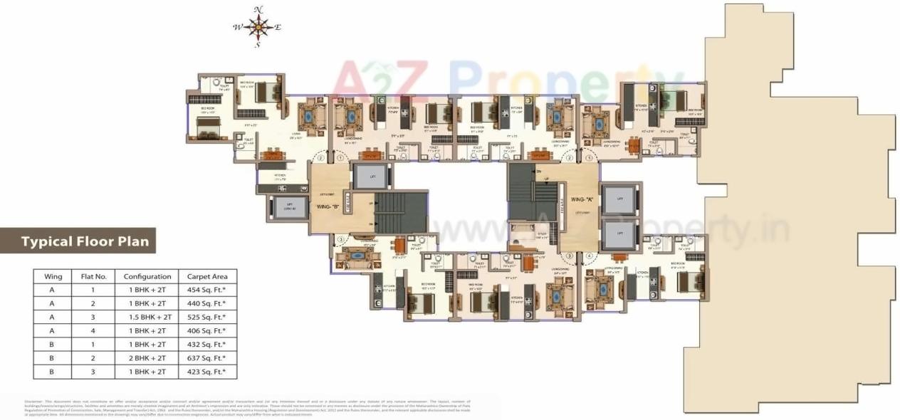 Layout of real estate project Samarth Tanish located at Borivali, MumbaiSuburban, Maharashtra