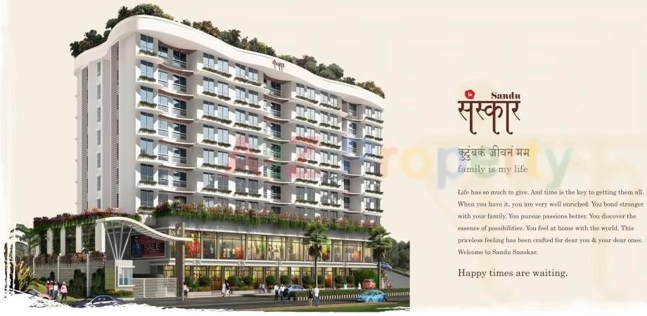 3D Elevation of real estate project Sandu Sanskar located at Kurla, MumbaiSuburban, Maharashtra