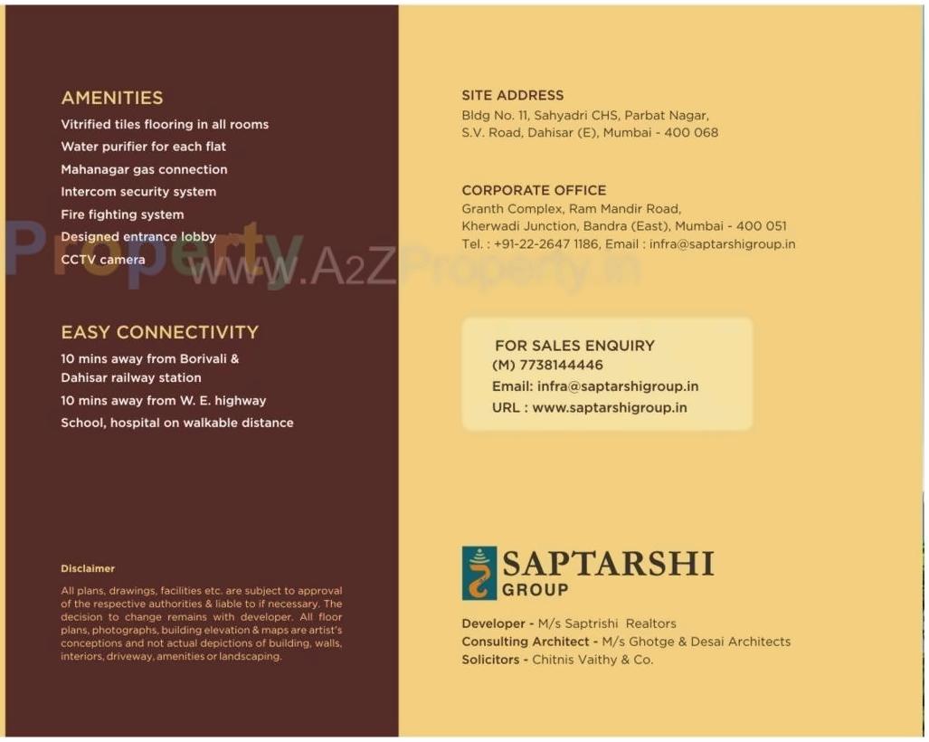  of real estate project Saptarshi Heights located at Borivali, MumbaiSuburban, Maharashtra