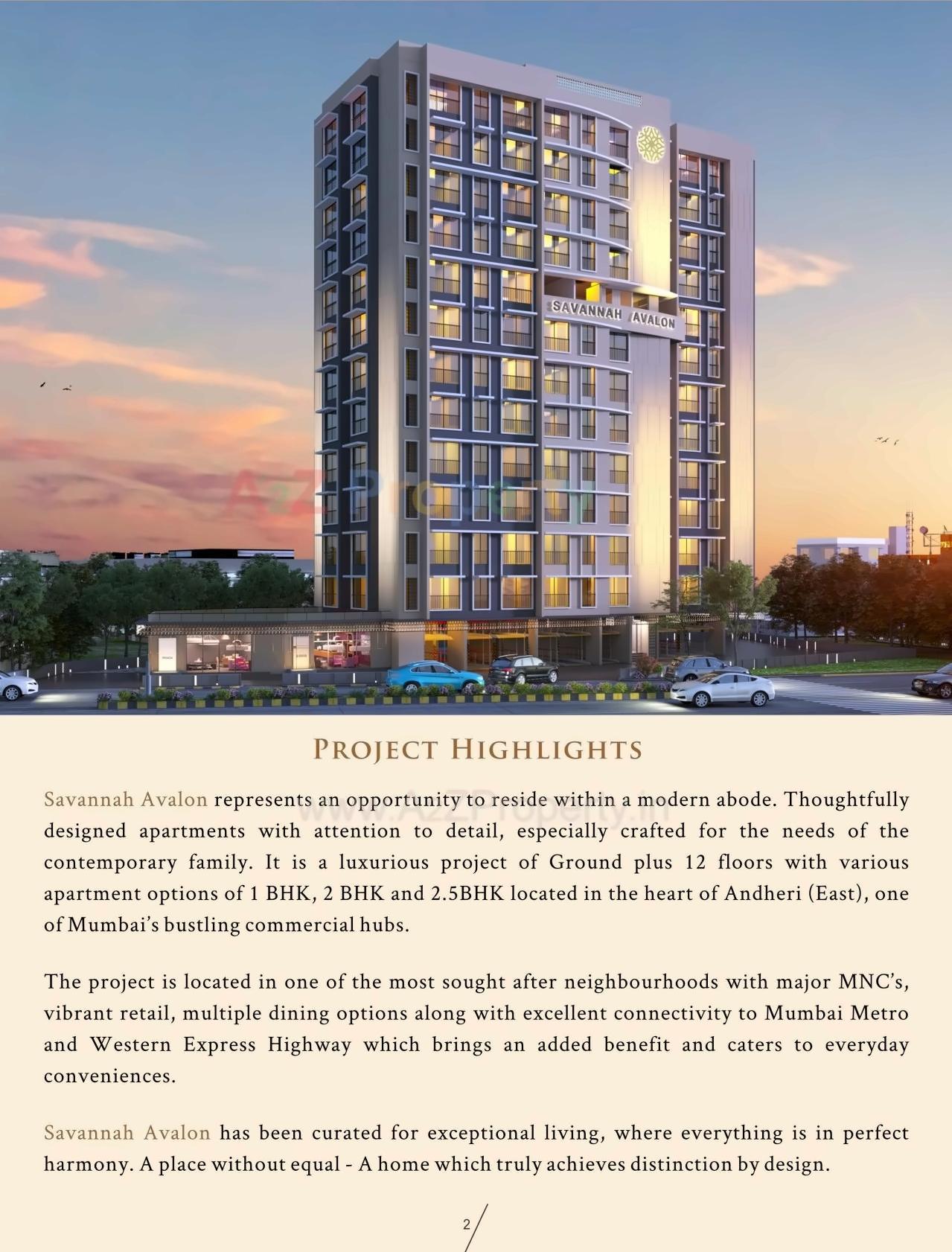 3D Elevation of real estate project Savannah Avalon located at Andheri, MumbaiSuburban, Maharashtra