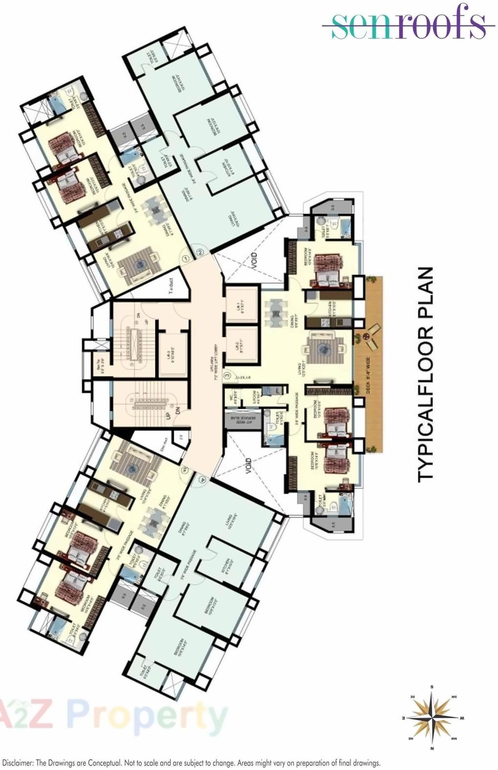 Layout of real estate project Senroofs located at Kurla, MumbaiSuburban, Maharashtra