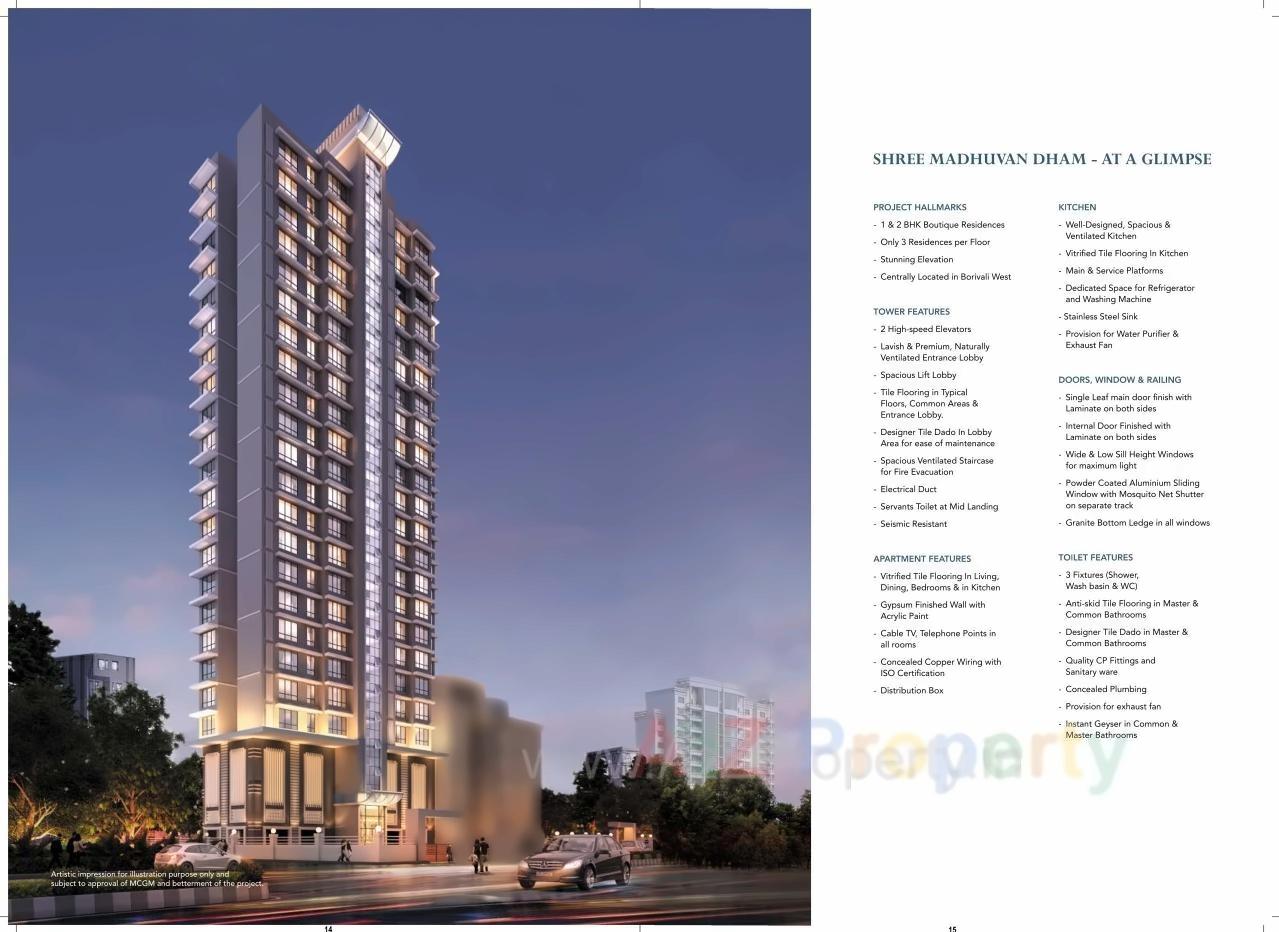 3D Elevation of real estate project Shree Madhuvandham located at Borivali, MumbaiSuburban, Maharashtra