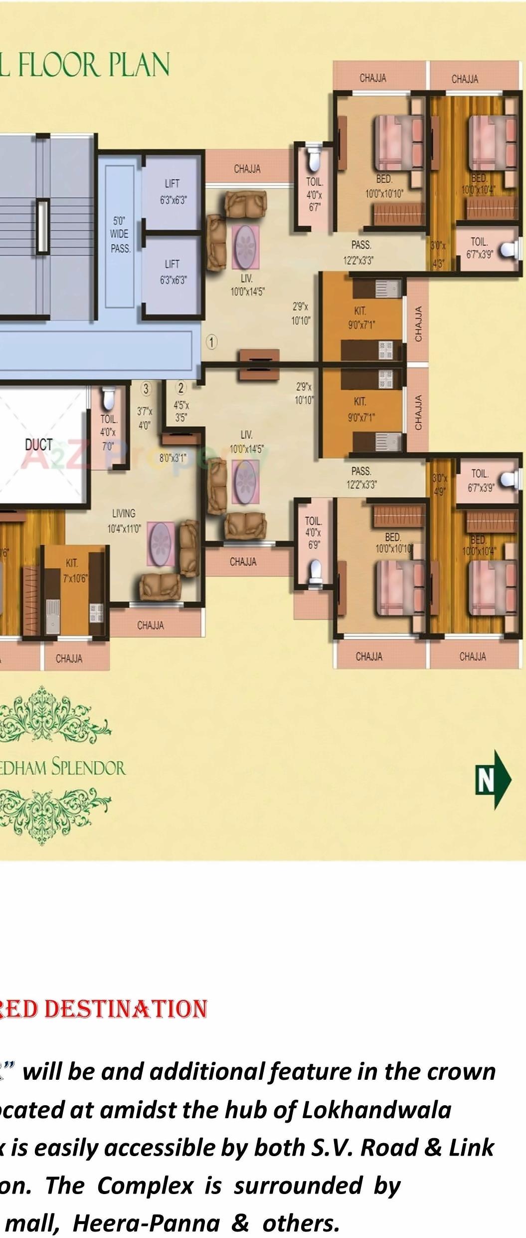 Layout of real estate project Shreedham Splendour located at Andheri, MumbaiSuburban, Maharashtra