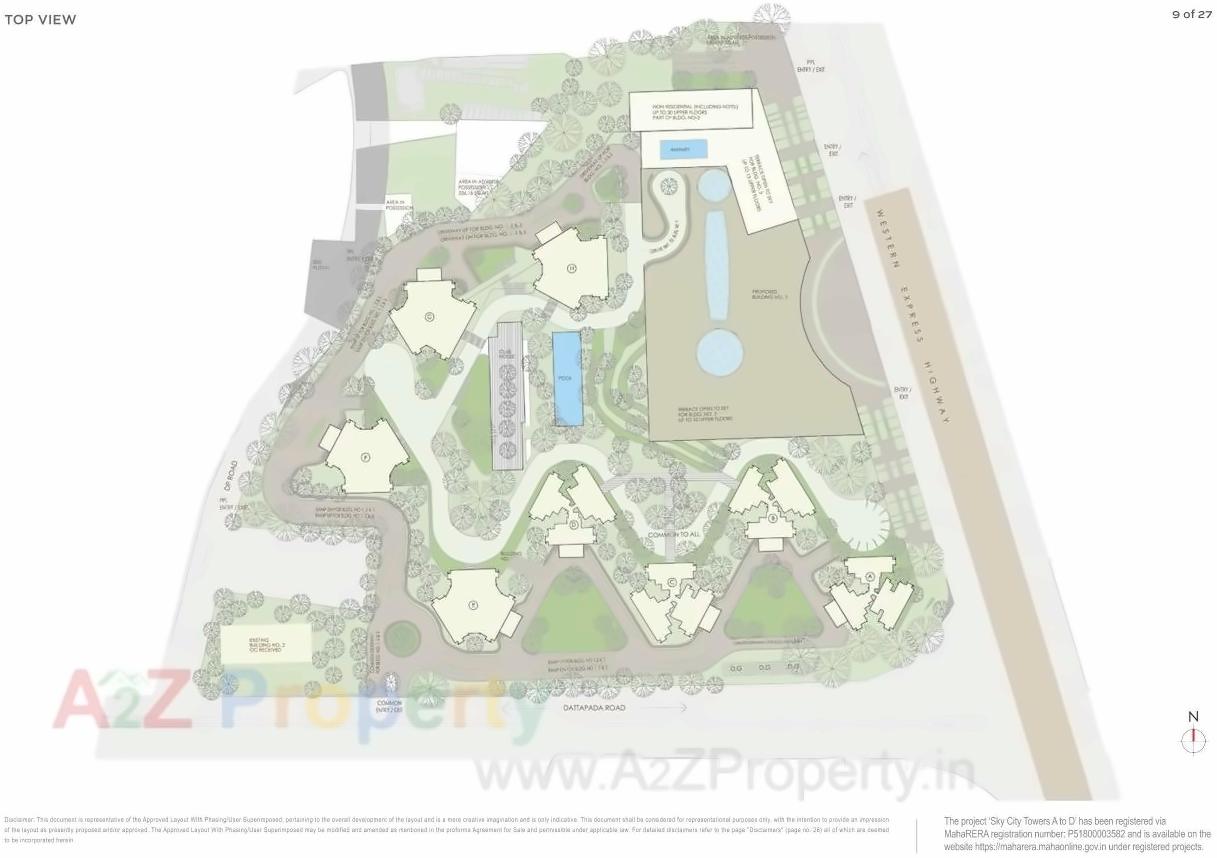 Layout of real estate project Sky City Towers A To located at Borivali, MumbaiSuburban, Maharashtra