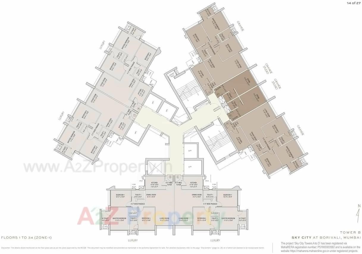 Layout of real estate project Sky City Towers A To located at Borivali, MumbaiSuburban, Maharashtra