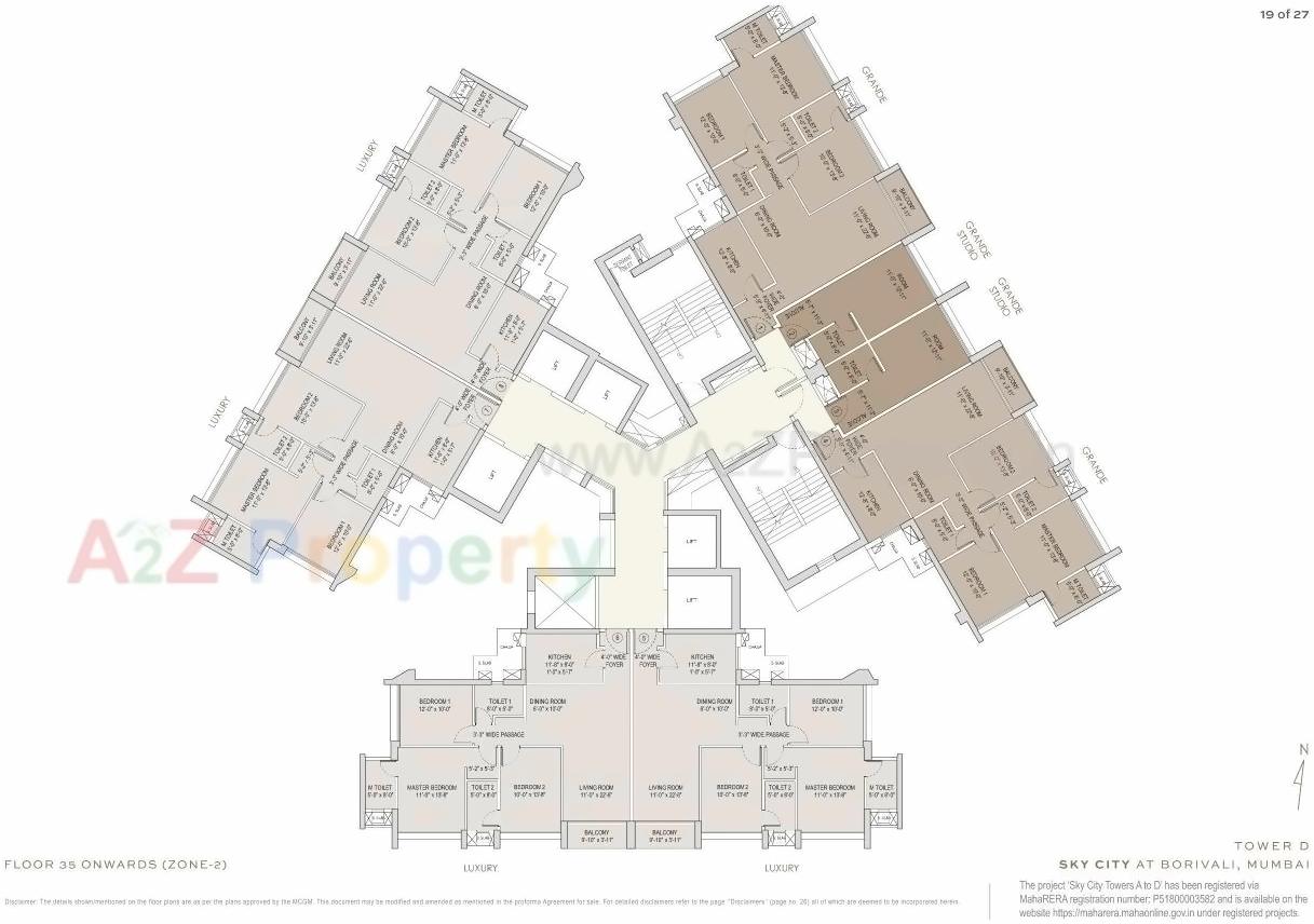 Layout of real estate project Sky City Towers A To located at Borivali, MumbaiSuburban, Maharashtra