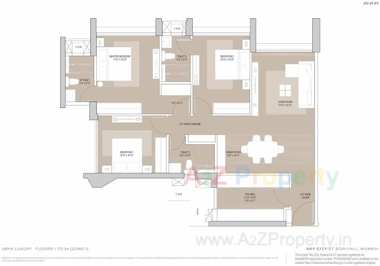 Layout of real estate project Sky City Towers A To located at Borivali, MumbaiSuburban, Maharashtra