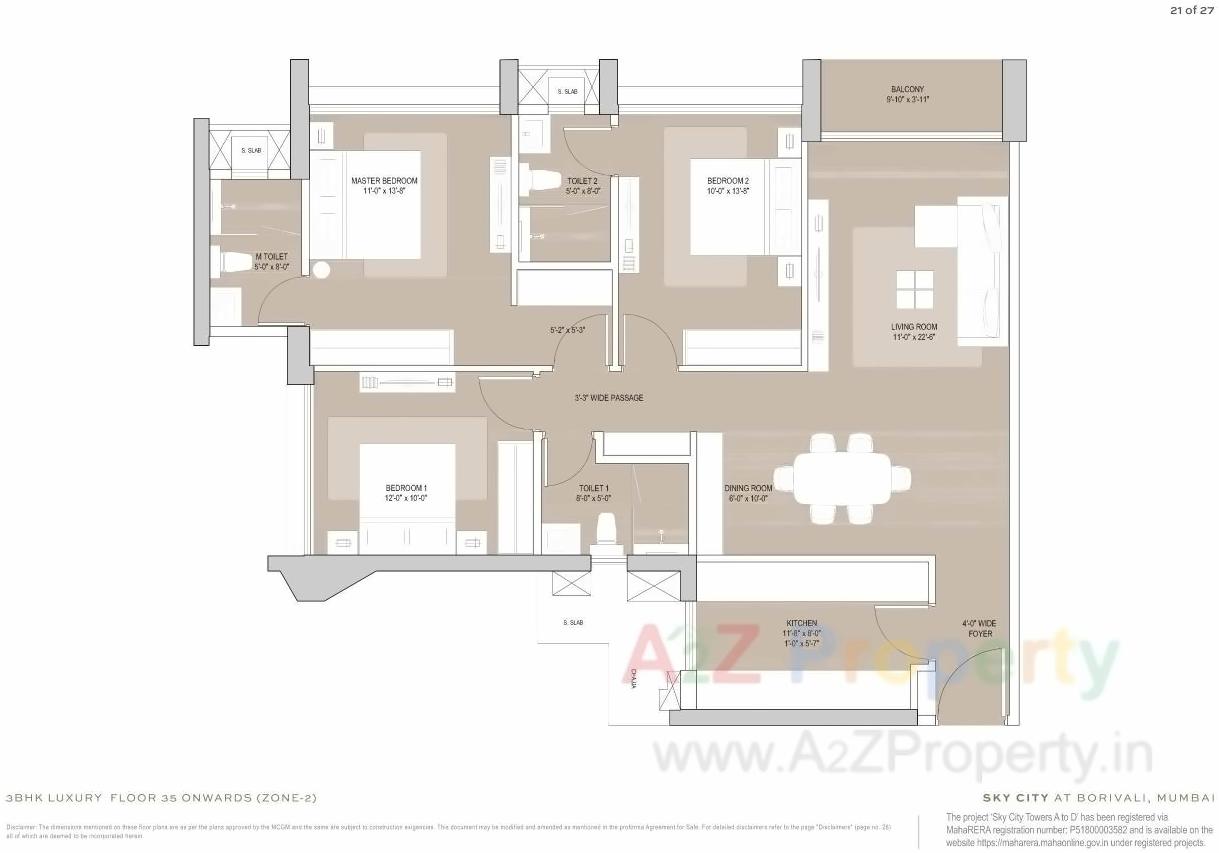 Layout of real estate project Sky City Towers A To located at Borivali, MumbaiSuburban, Maharashtra