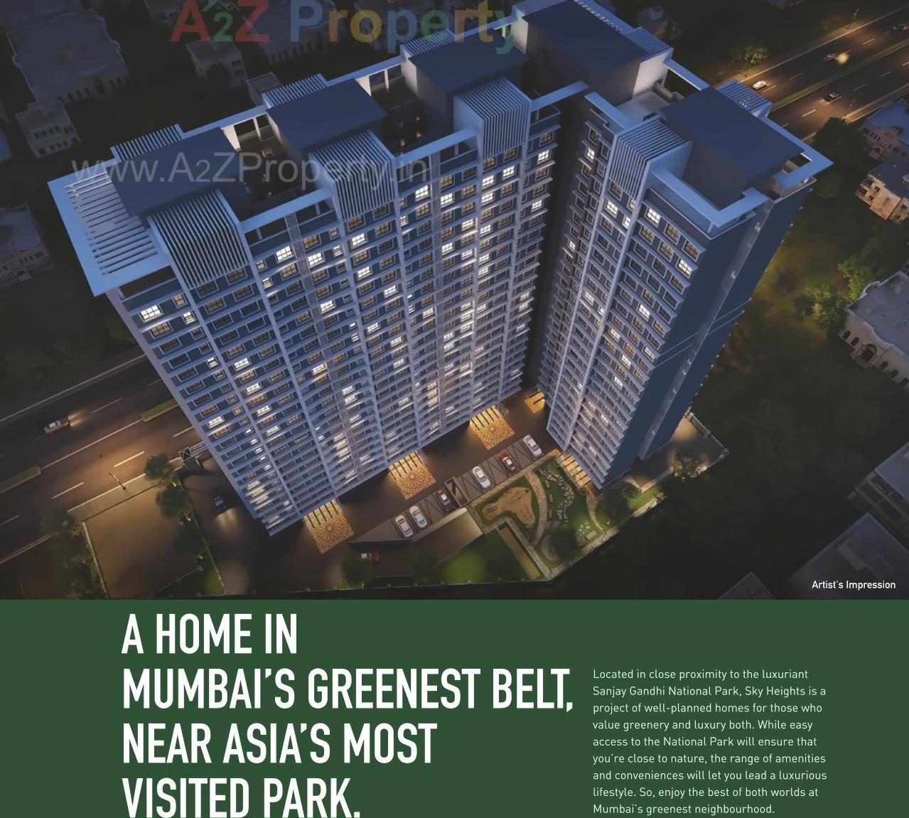 3D Elevation of real estate project Sky Heights located at Borivali, MumbaiSuburban, Maharashtra