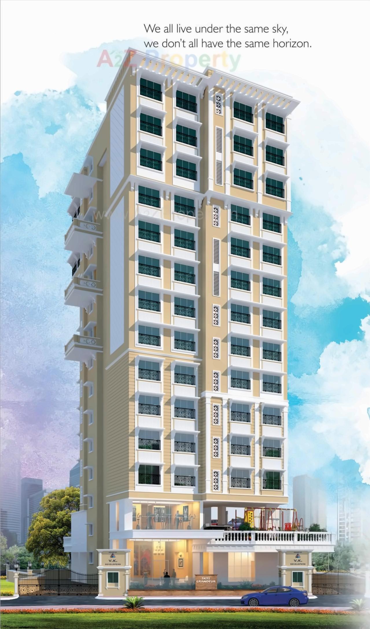 3D Elevation of real estate project Skye Grandeur located at Kurla, MumbaiSuburban, Maharashtra