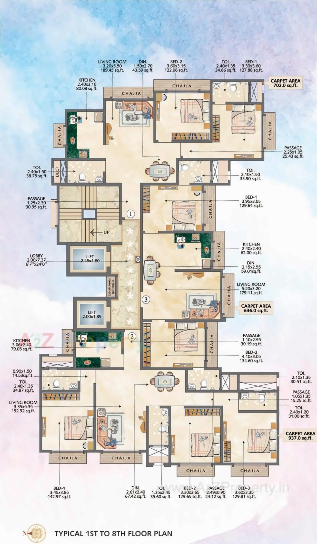 Layout of real estate project Skye Grandeur located at Kurla, MumbaiSuburban, Maharashtra