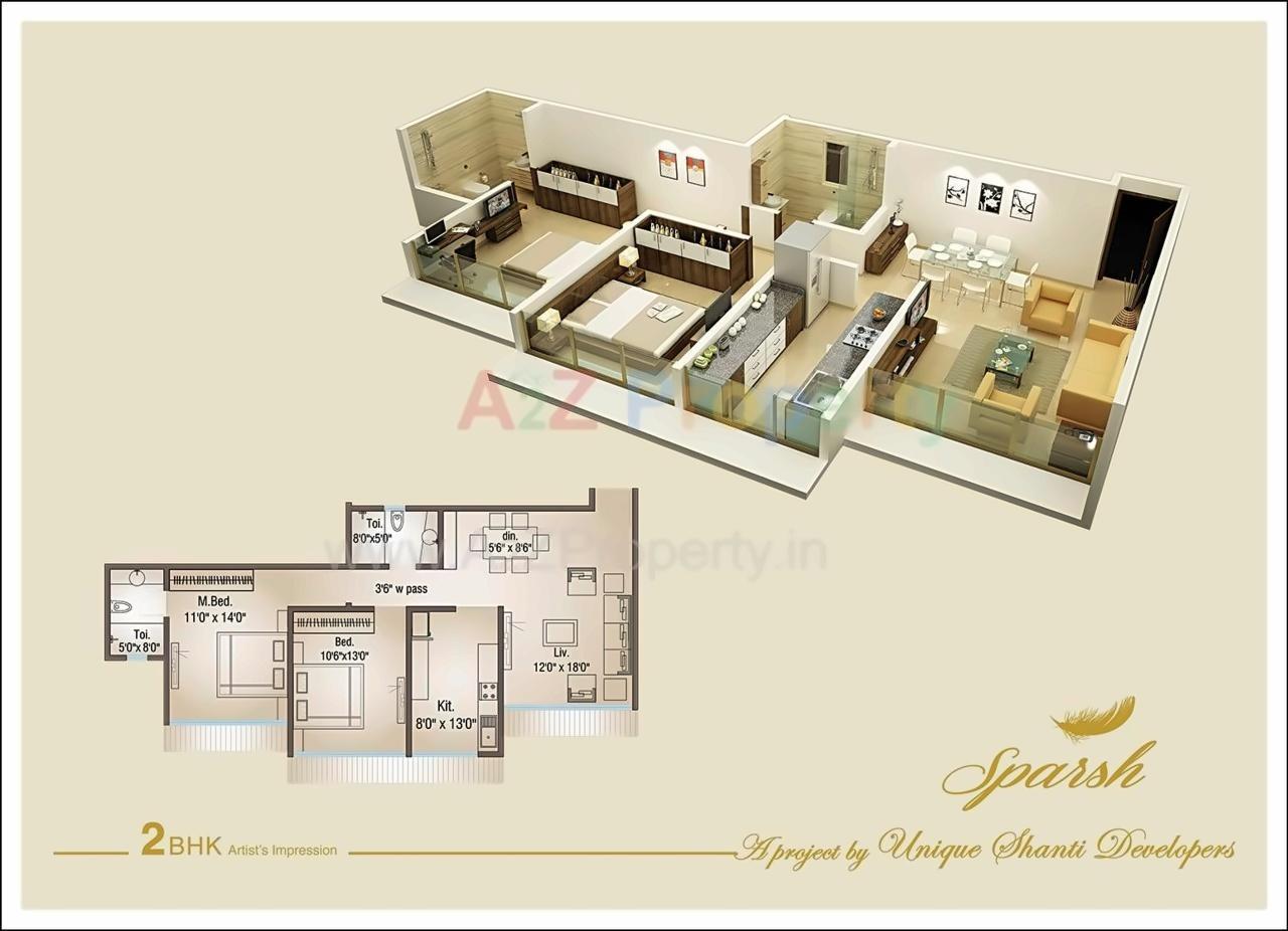 Layout of real estate project Sparsh located at Andheri, MumbaiSuburban, Maharashtra