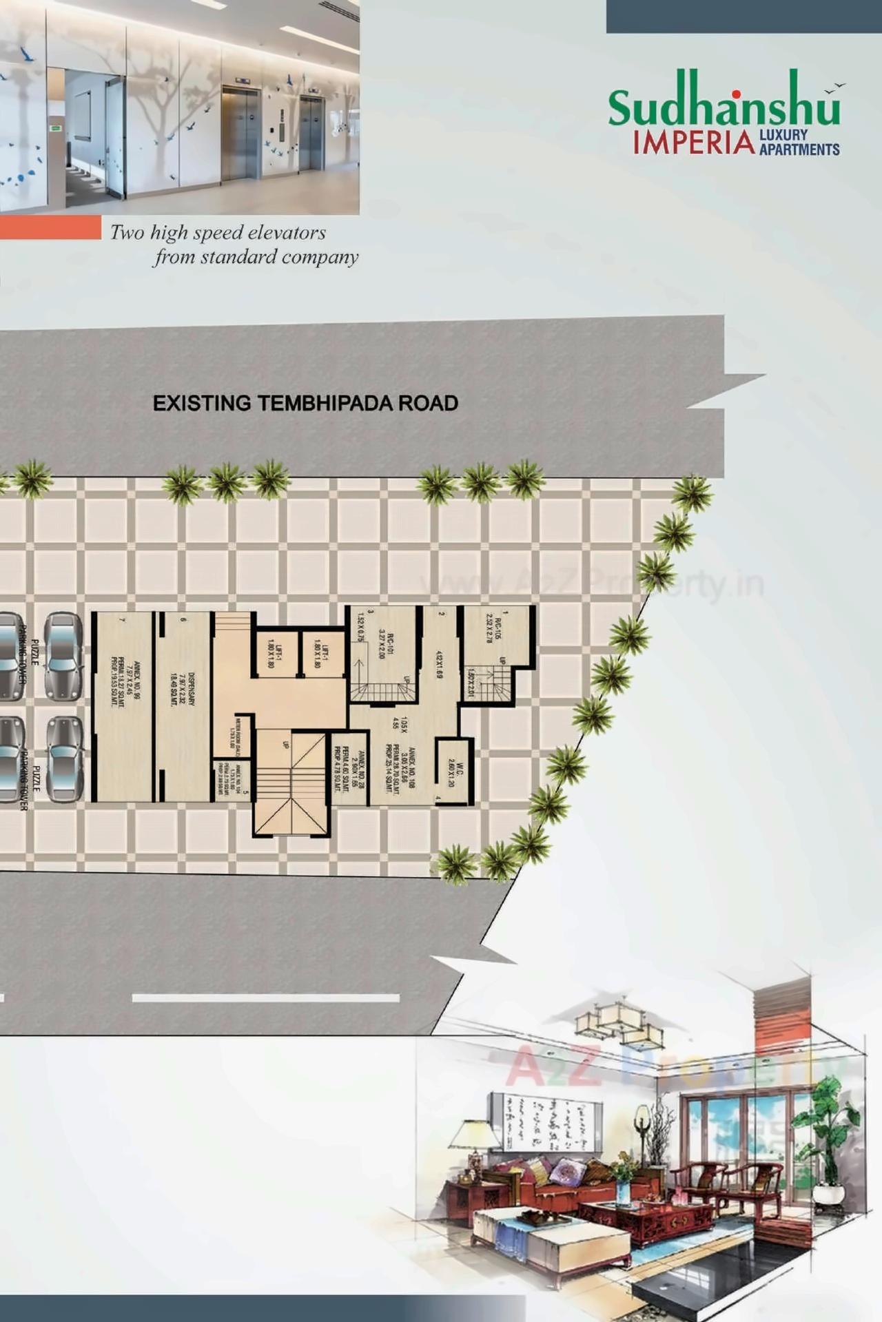 Layout of real estate project Sudhanshu Imperia located at Kurla, MumbaiSuburban, Maharashtra