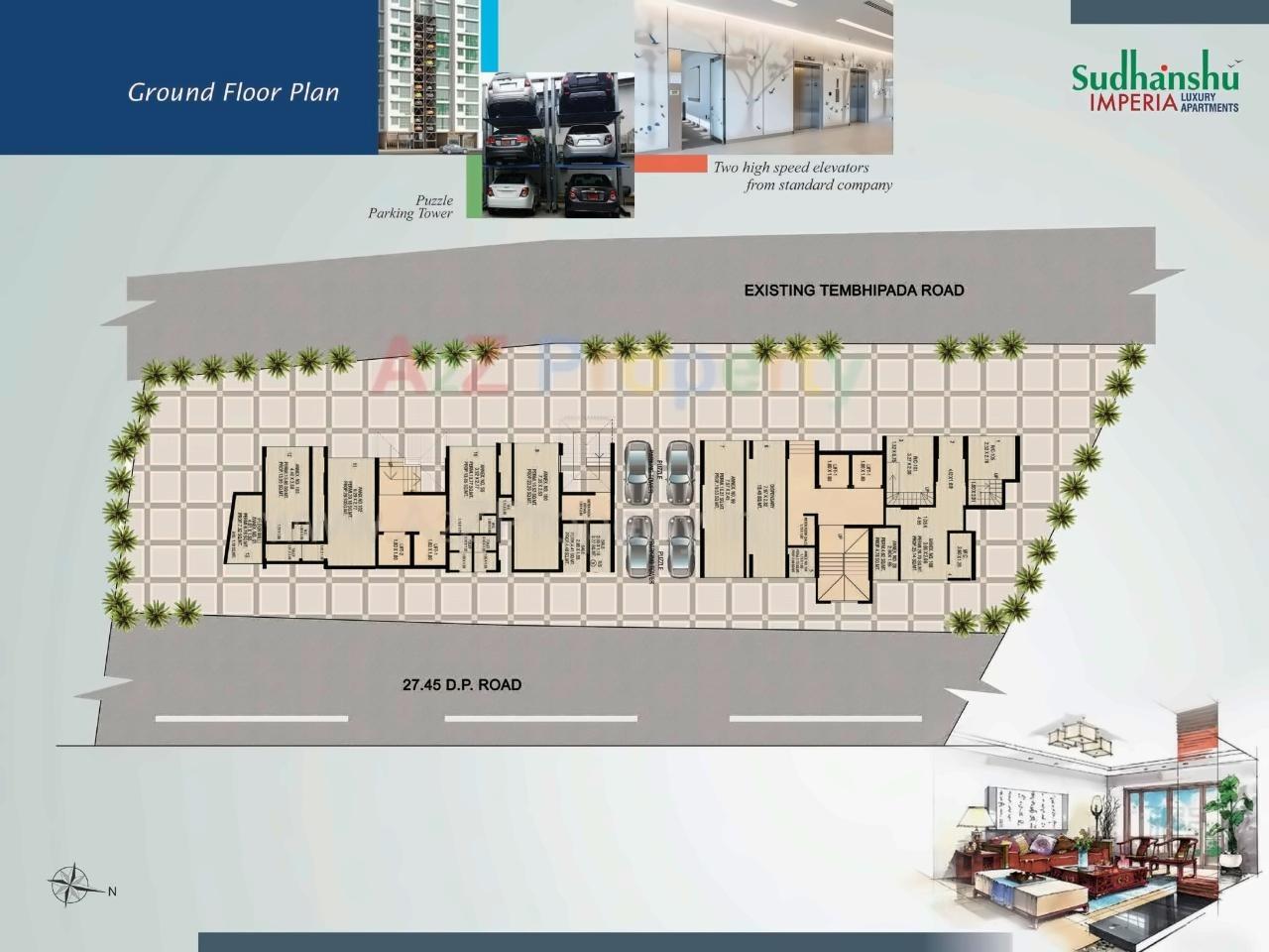 Layout of real estate project Sudhanshu Imperia located at Kurla, MumbaiSuburban, Maharashtra