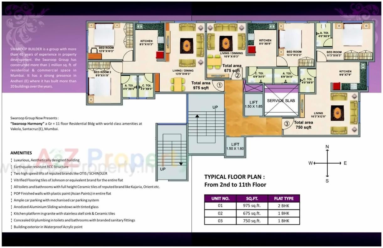 Layout of real estate project Swaroop Harmony located at Andheri, MumbaiSuburban, Maharashtra