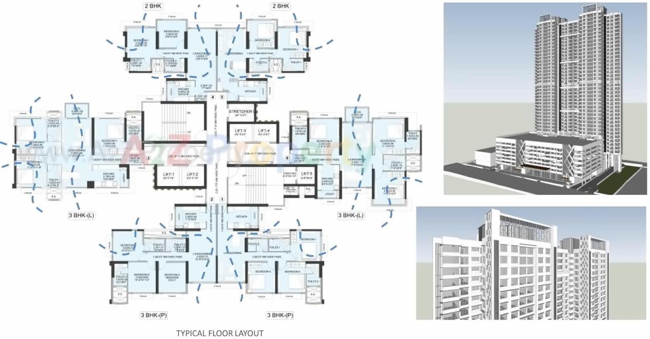 Layout of real estate project Tw Gardens located at Borivali, MumbaiSuburban, Maharashtra