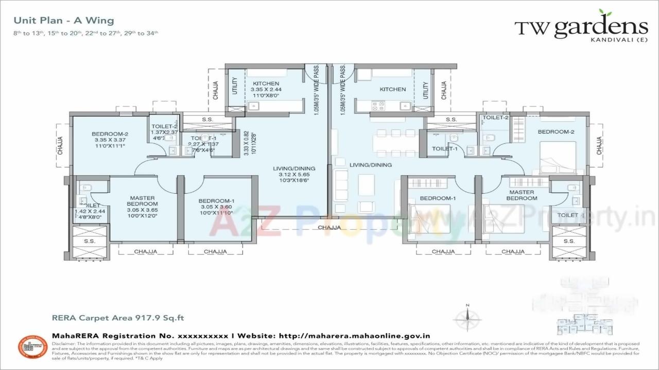 Layout of real estate project Tw Gardens located at Borivali, MumbaiSuburban, Maharashtra
